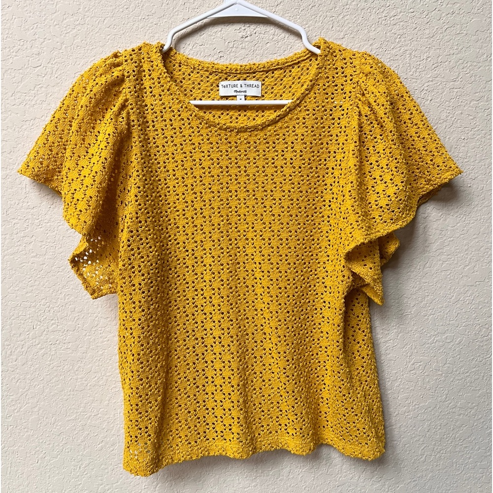 Madewell “Texture and Thread” size M Mustard yellow shirt blouse